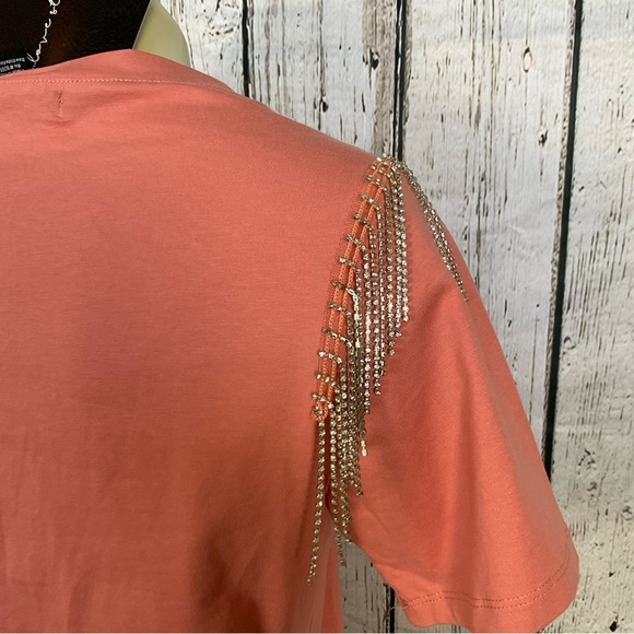 A Love Story “Monte Carlo” Scoop Neck Knit Top w/ Rhinestone Fringe StoneRose - Picture 4 of 5